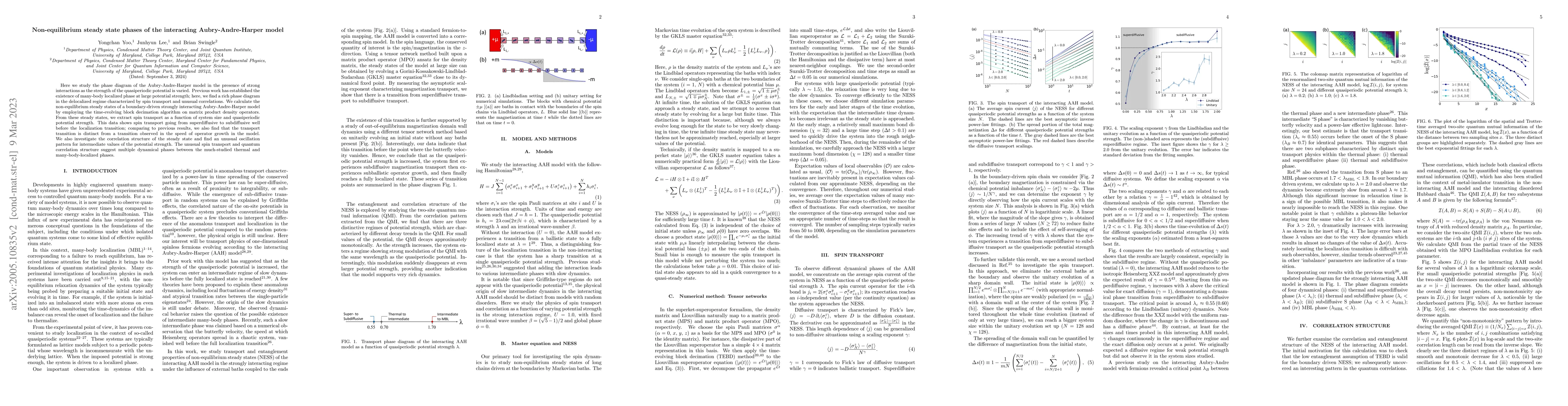 Thumbnail for Non-equilibrium steady state phases of the interacting
  Aubry-Andre-Harper model