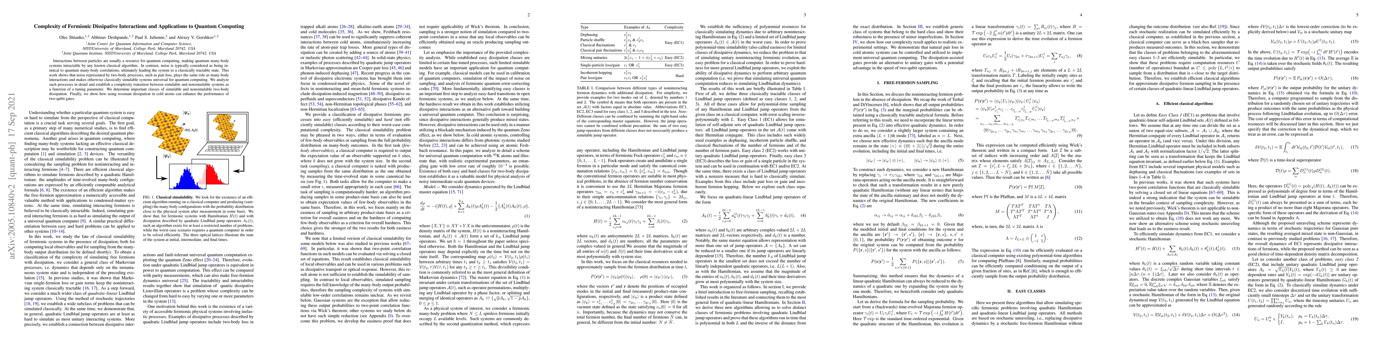 Thumbnail for Complexity of Fermionic Dissipative Interactions and Applications to
  Quantum Computing