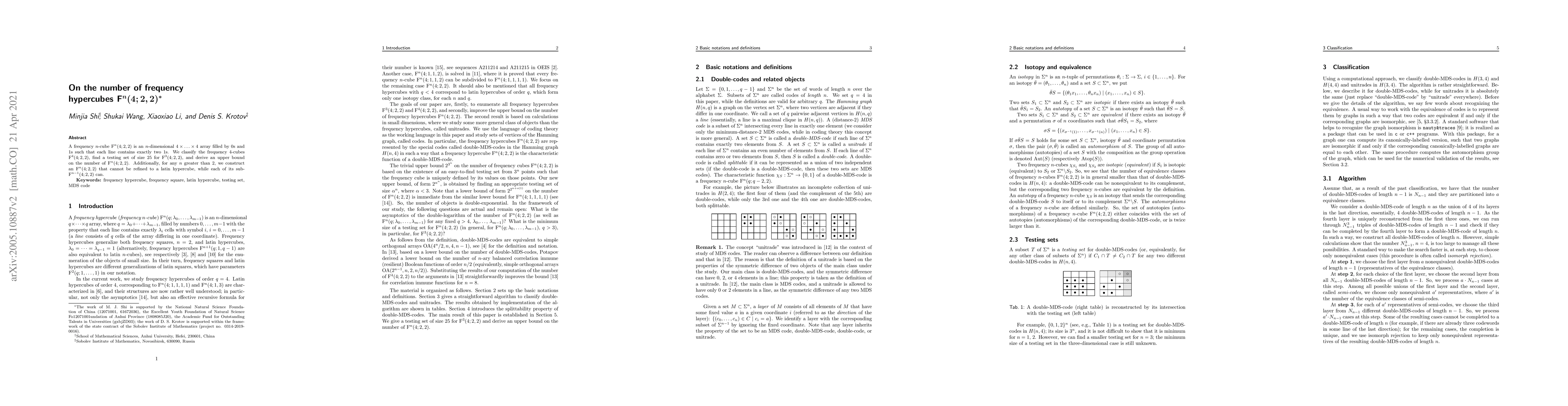 Thumbnail for On the number of frequency hypercubes $F^n(4;2,2)$