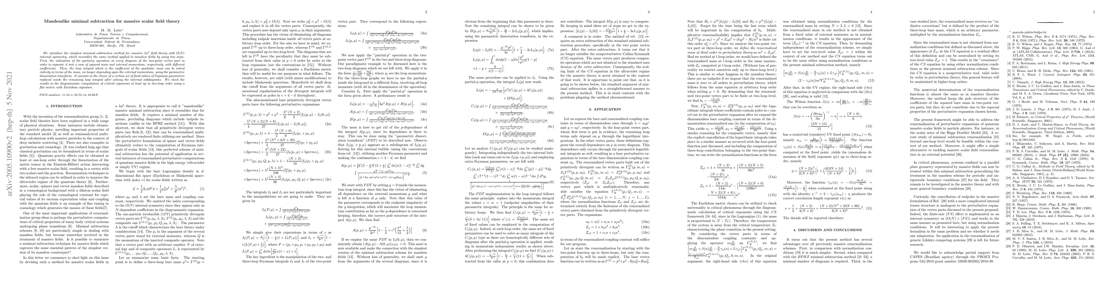 Thumbnail for Masslesslike minimal subtraction for massive scalar field theory