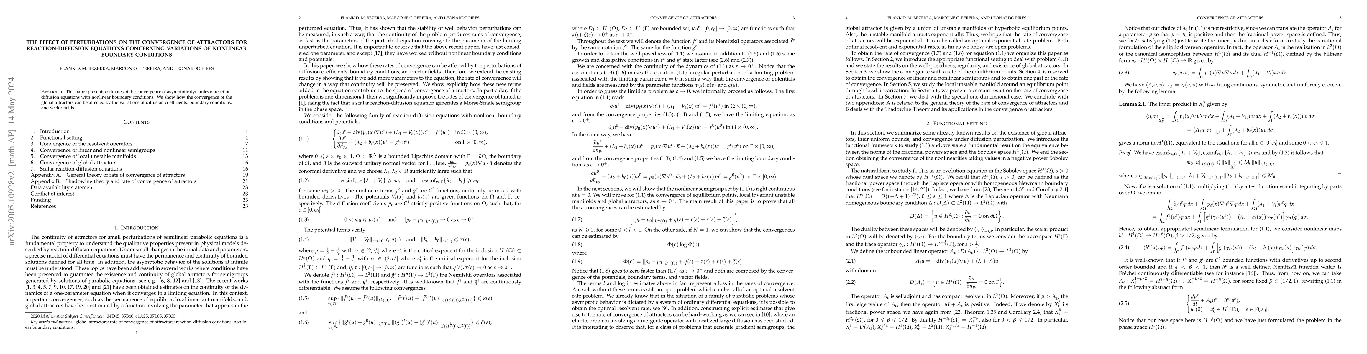 Thumbnail for The effect of perturbations on the convergence of attractors for
  reaction-diffusion equations concerning variations of nonlinear boundary
  conditions