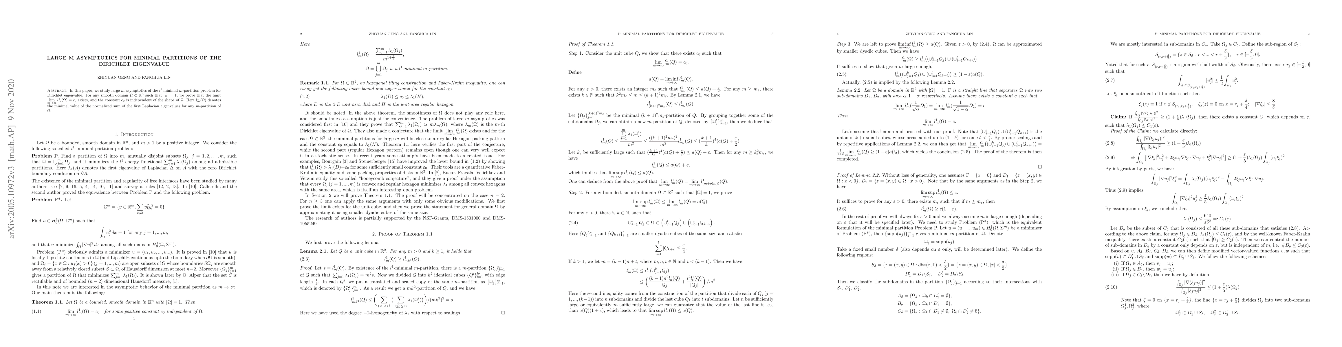 Thumbnail for Large $m$ asymptotics for minimal partitions of the Dirichlet eigenvalue