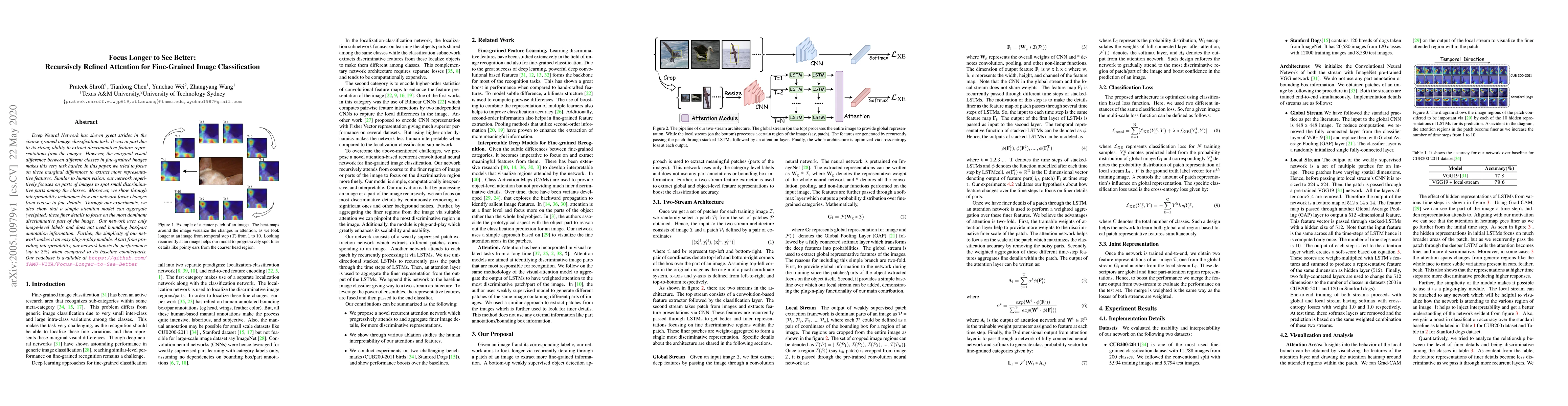 Thumbnail for Focus Longer to See Better:Recursively Refined Attention for
  Fine-Grained Image Classification