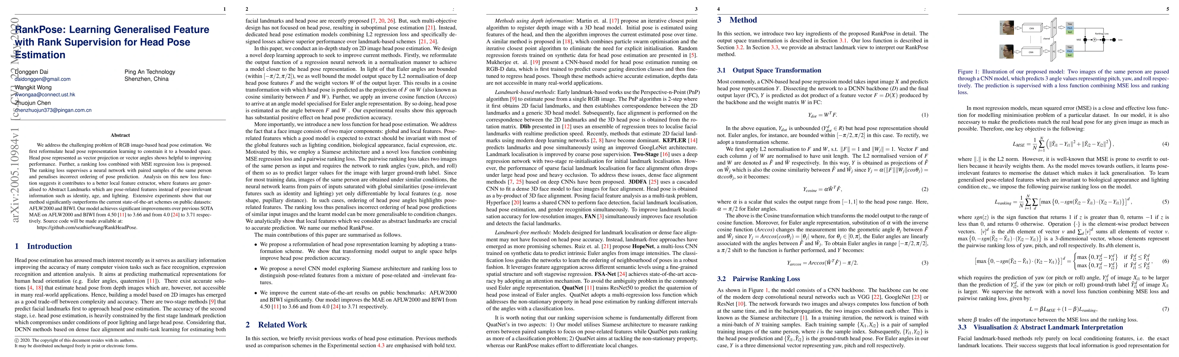 Thumbnail for RankPose: Learning Generalised Feature with Rank Supervision for Head
  Pose Estimation
