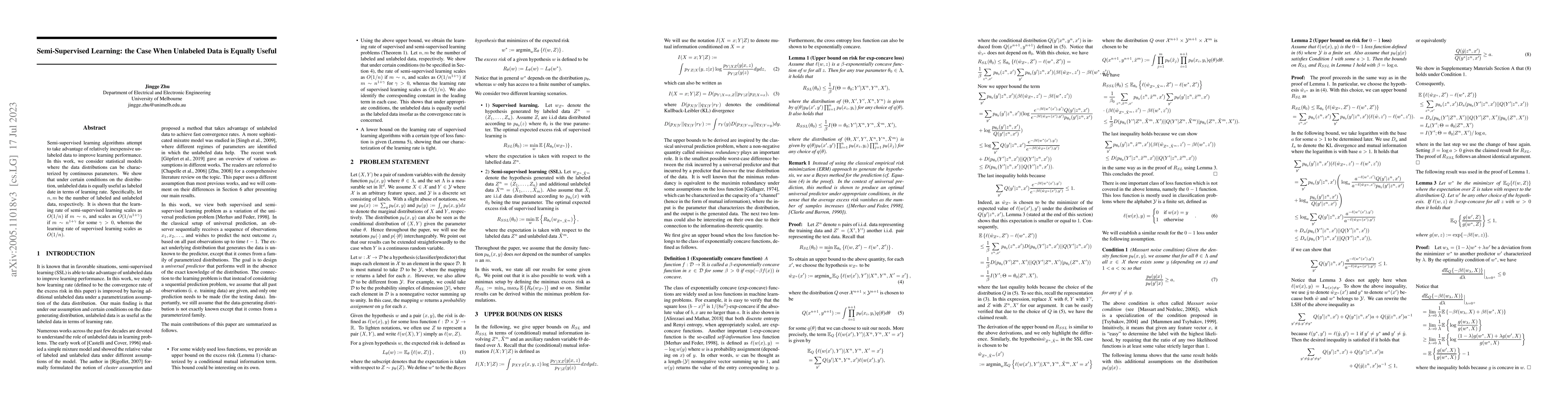 Thumbnail for Semi-Supervised Learning: the Case When Unlabeled Data is Equally Useful