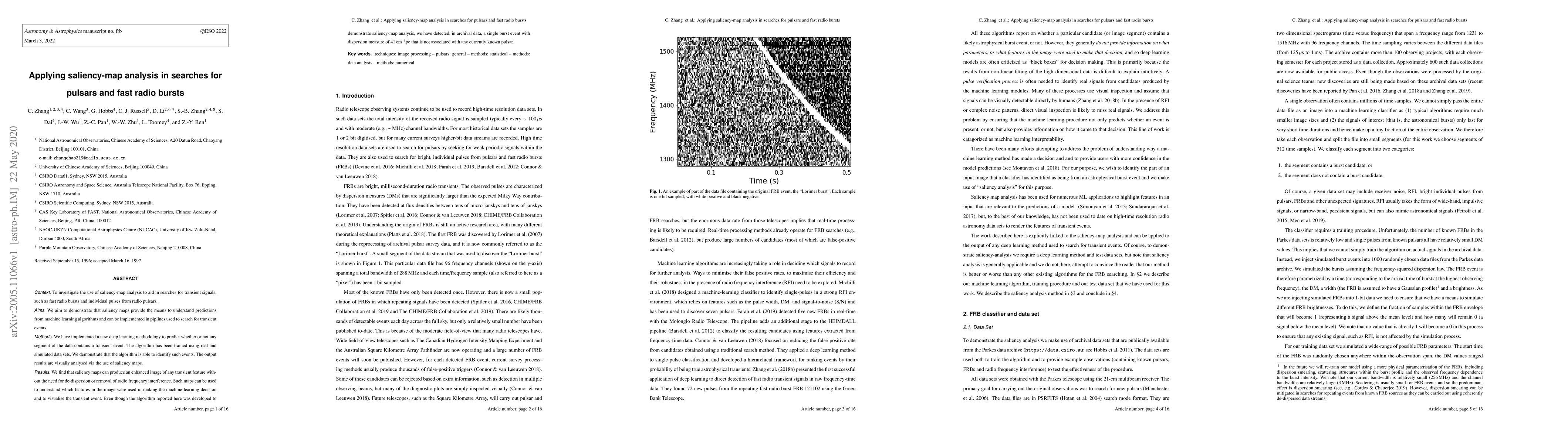 Thumbnail for Applying saliency-map analysis in searches for pulsars and fast radio
  bursts