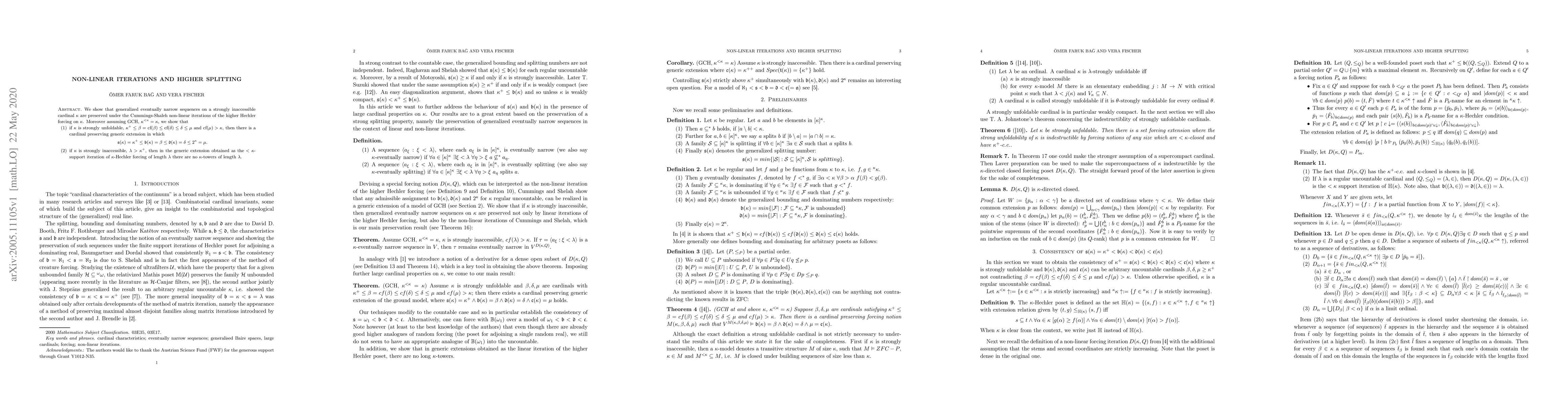 Thumbnail for Non-linear iterations and higher splitting
