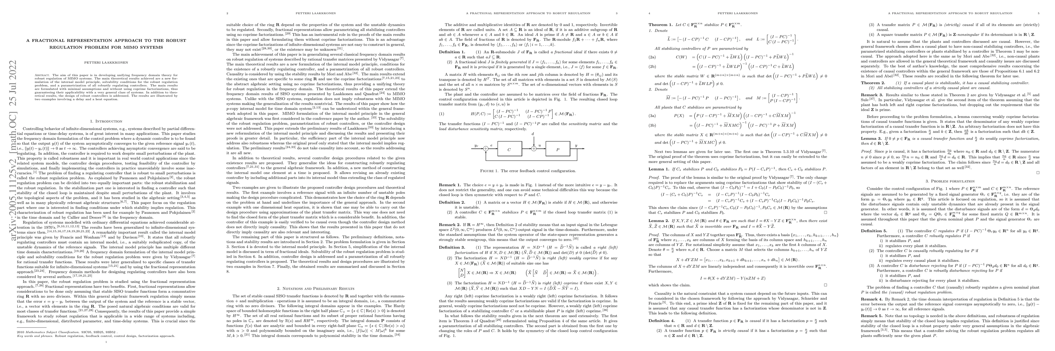 Thumbnail for A fractional representation approach to the robust regulation problem
  for MIMO systems
