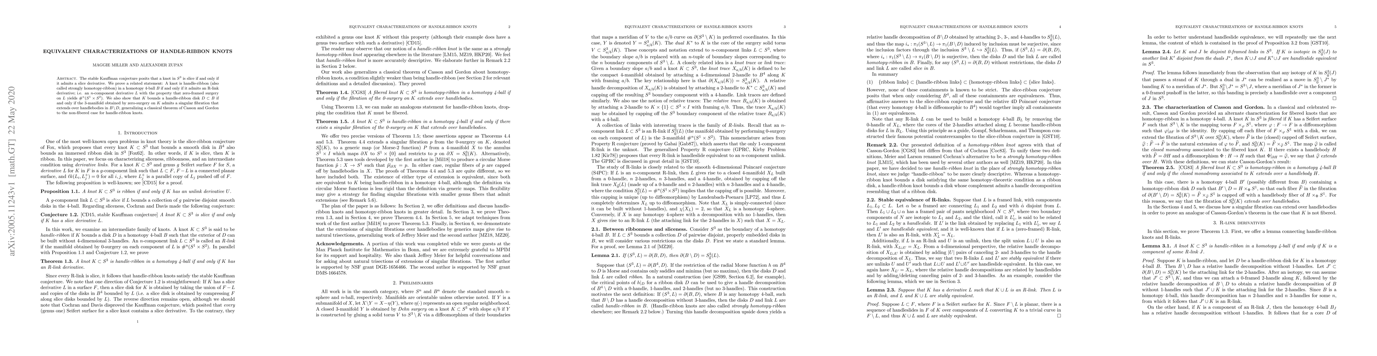 Thumbnail for Equivalent characterizations of handle-ribbon knots