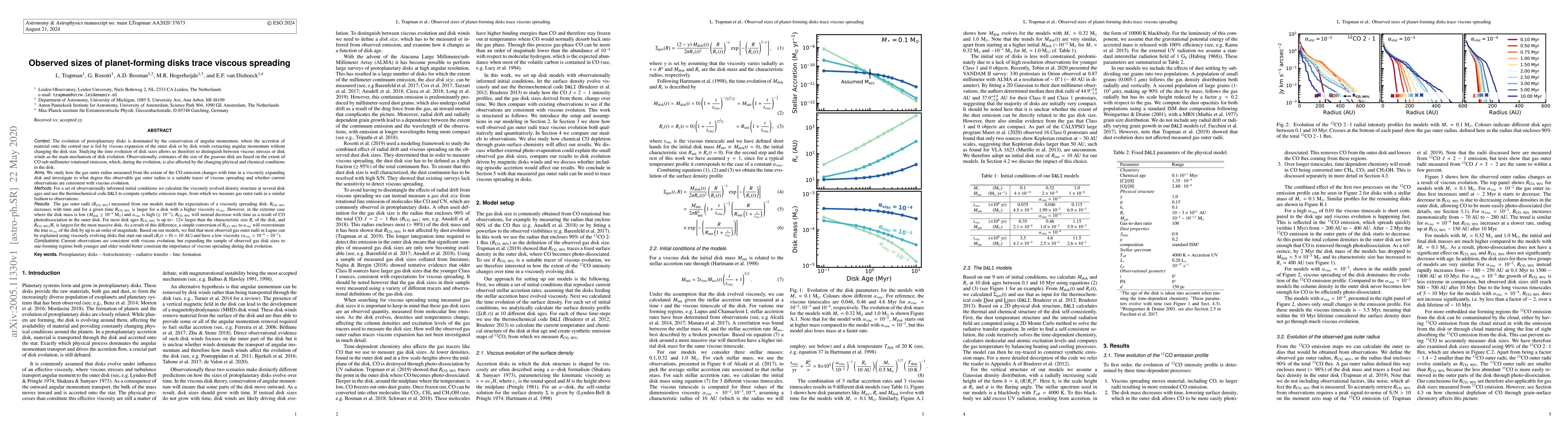 Thumbnail for Observed sizes of planet-forming disks trace viscous evolution