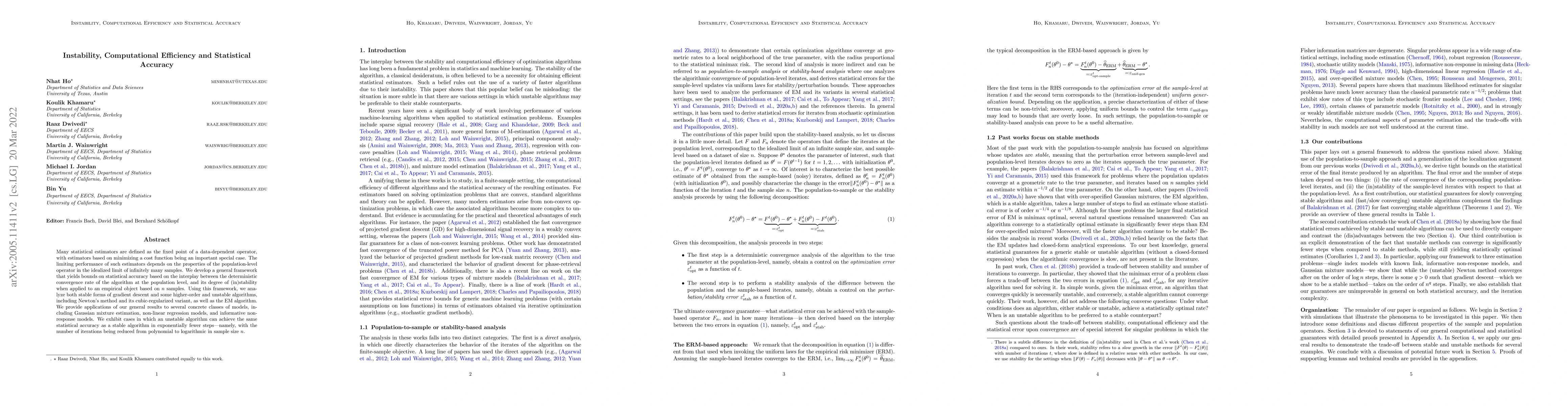 Thumbnail for Instability, Computational Efficiency and Statistical Accuracy