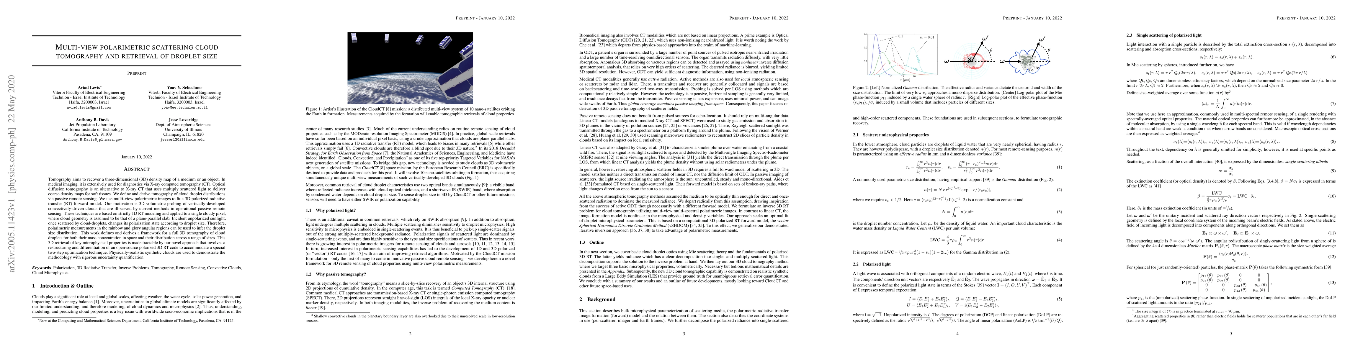 Thumbnail for Multi-view polarimetric scattering cloud tomography and retrieval of
  droplet size