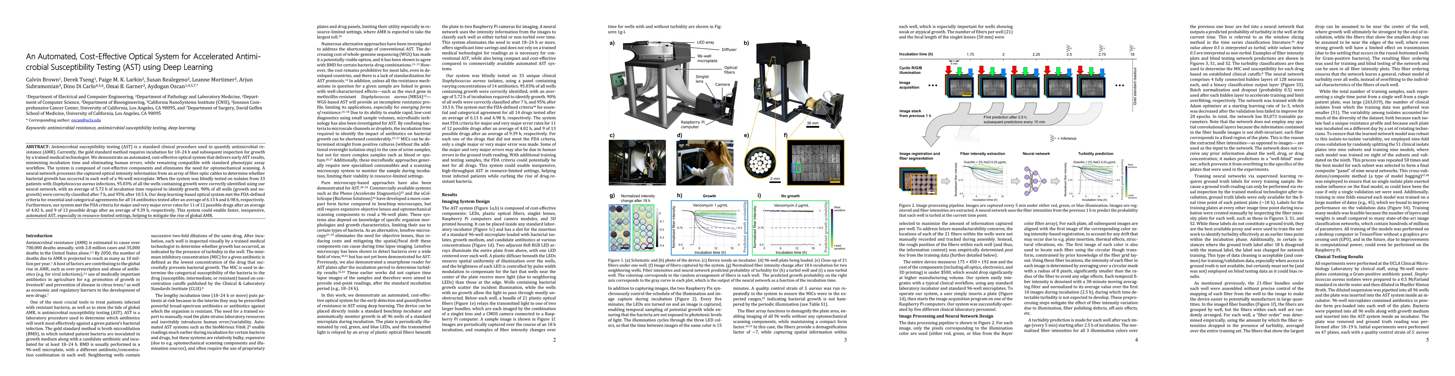 Thumbnail for An Automated, Cost-Effective Optical System for Accelerated
  Anti-microbial Susceptibility Testing (AST) using Deep Learning