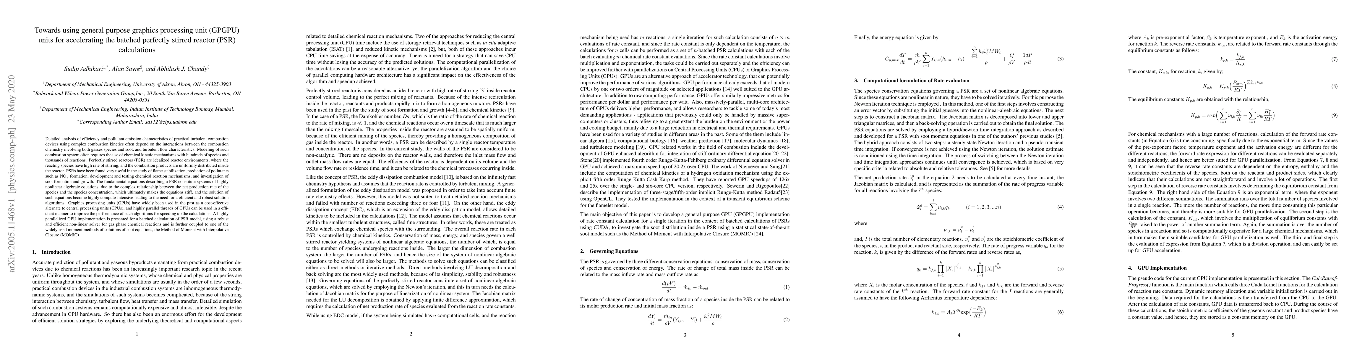 Thumbnail for Towards using general purpose graphics processing unit (GPGPU) units for
  accelerating the batched perfectly stirred reactor (PSR) calculations