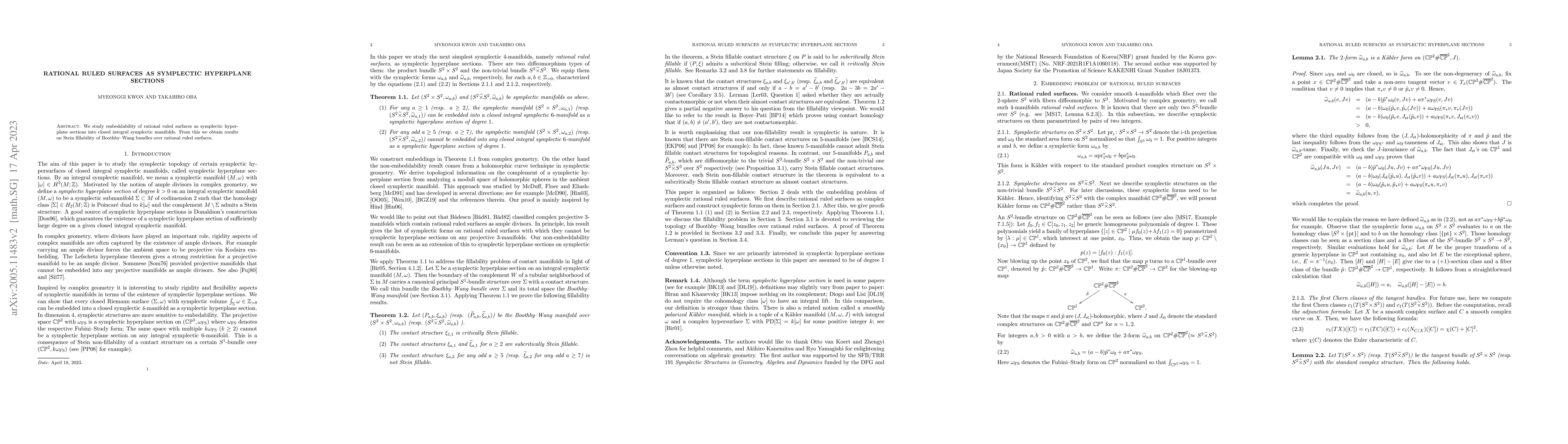 Thumbnail for Rational ruled surfaces as symplectic hyperplane sections