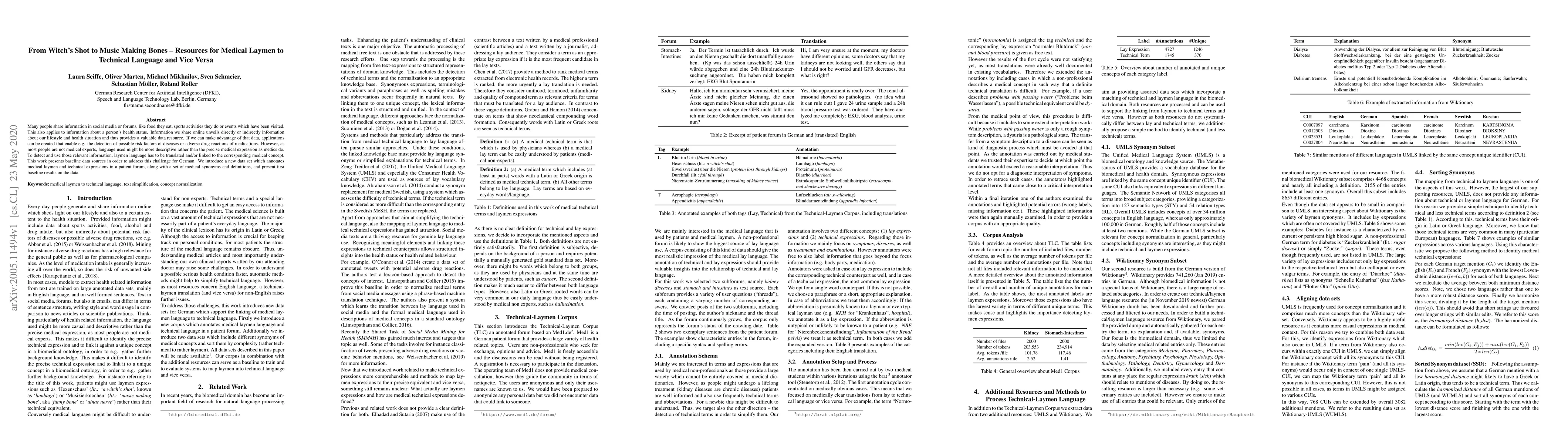 Thumbnail for From Witch's Shot to Music Making Bones -- Resources for Medical Laymen
  to Technical Language and Vice Versa