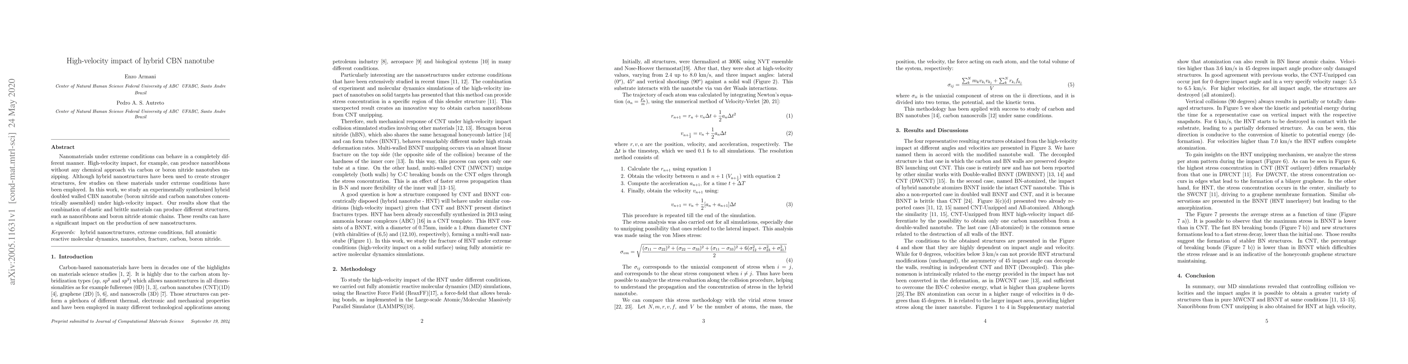 Thumbnail for High-velocity impact of hybrid CBN nanotube