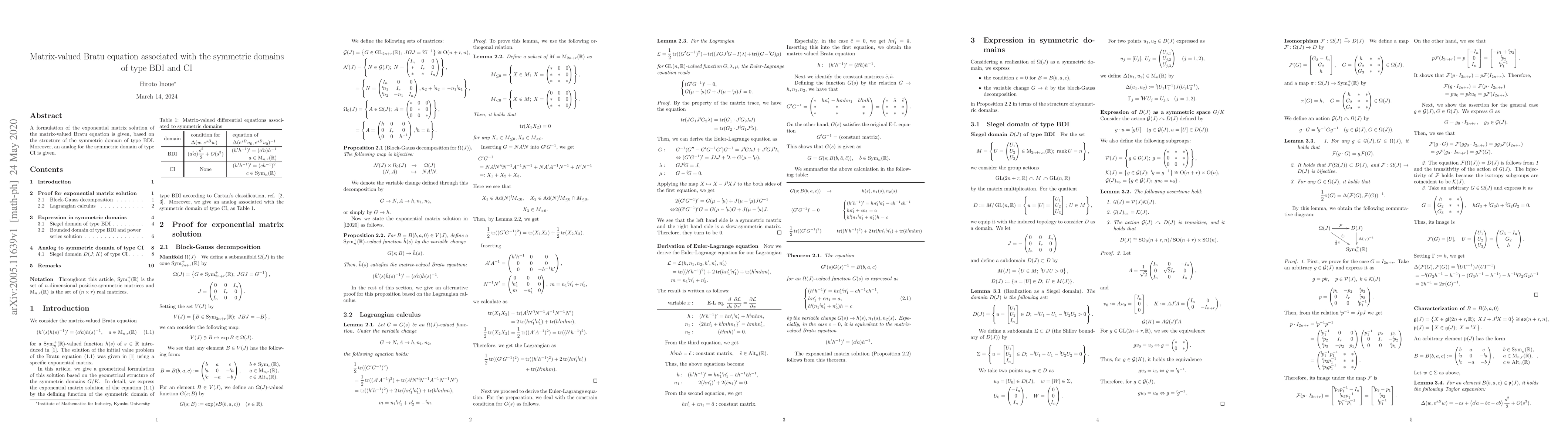 Thumbnail for Matrix-valued Bratu equation associated with the symmetric domains of
  type BDI and CI
