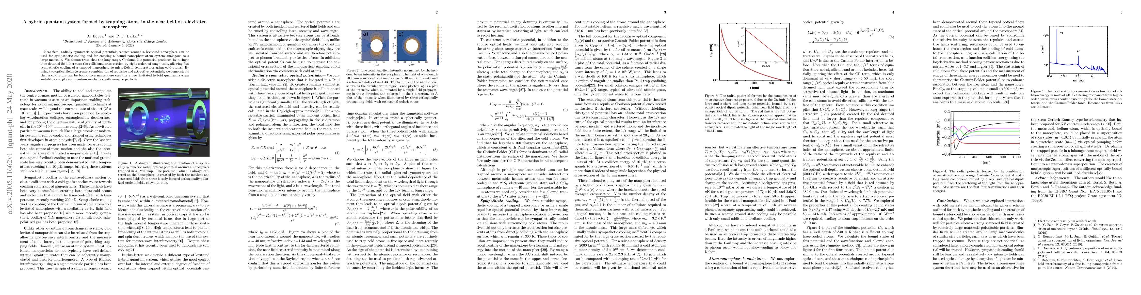 Thumbnail for A hybrid quantum system formed by trapping atoms in the near-field of a
  levitated nanosphere