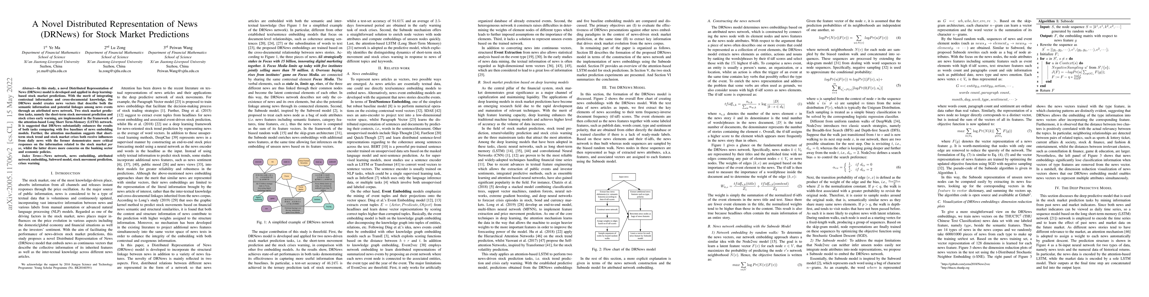 Thumbnail for A Novel Distributed Representation of News (DRNews) for Stock Market
  Predictions