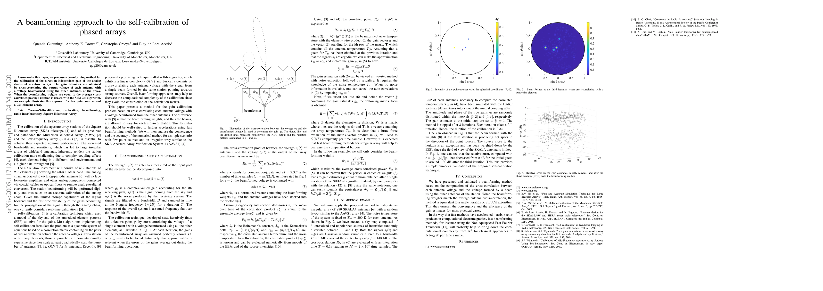 Thumbnail for A beamforming approach to the self-calibration of phased arrays