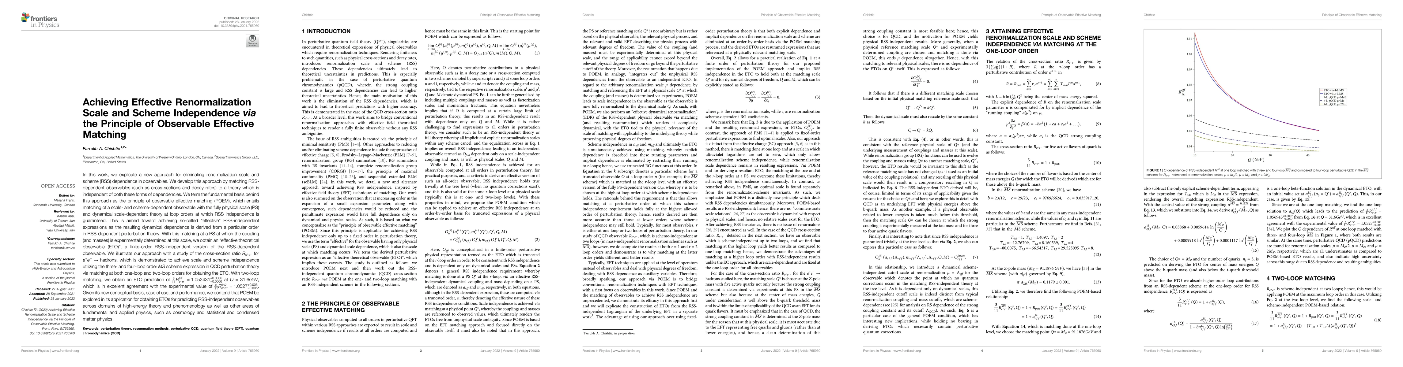 Thumbnail for Achieving effective renormalization scale and scheme independence via
  the Principle of Observable Effective Matching