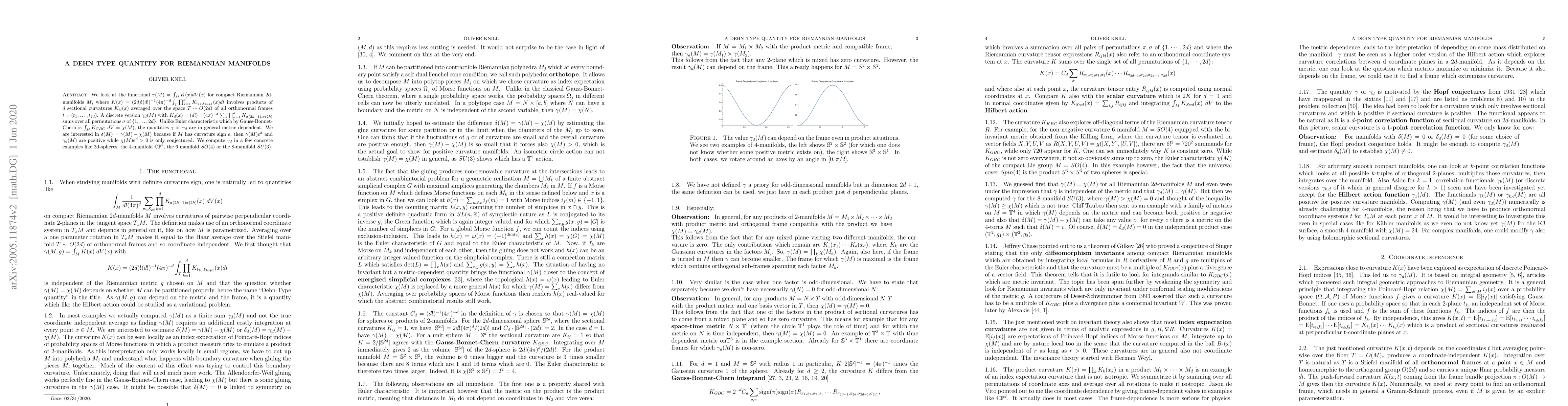 Thumbnail for A Dehn type quantity for Riemannian manifolds