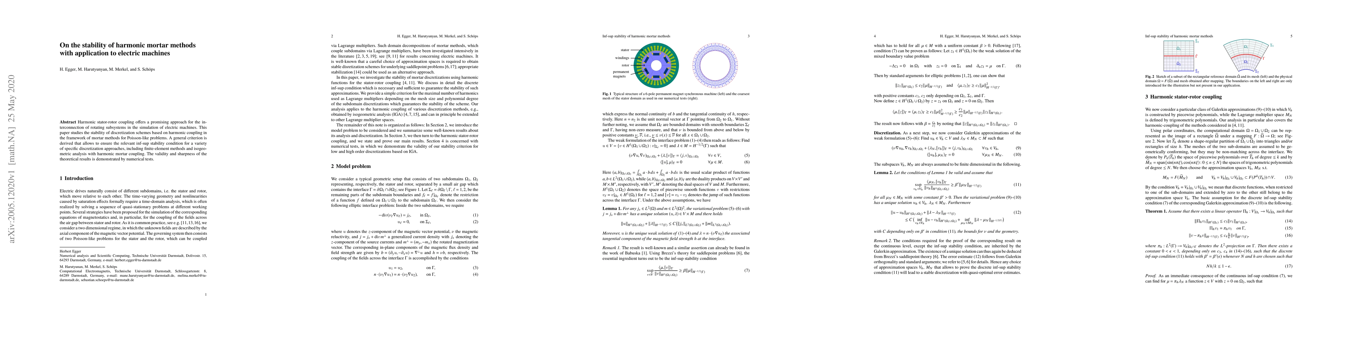 Thumbnail for On the stability of harmonic mortar methods with application to electric
  machines
