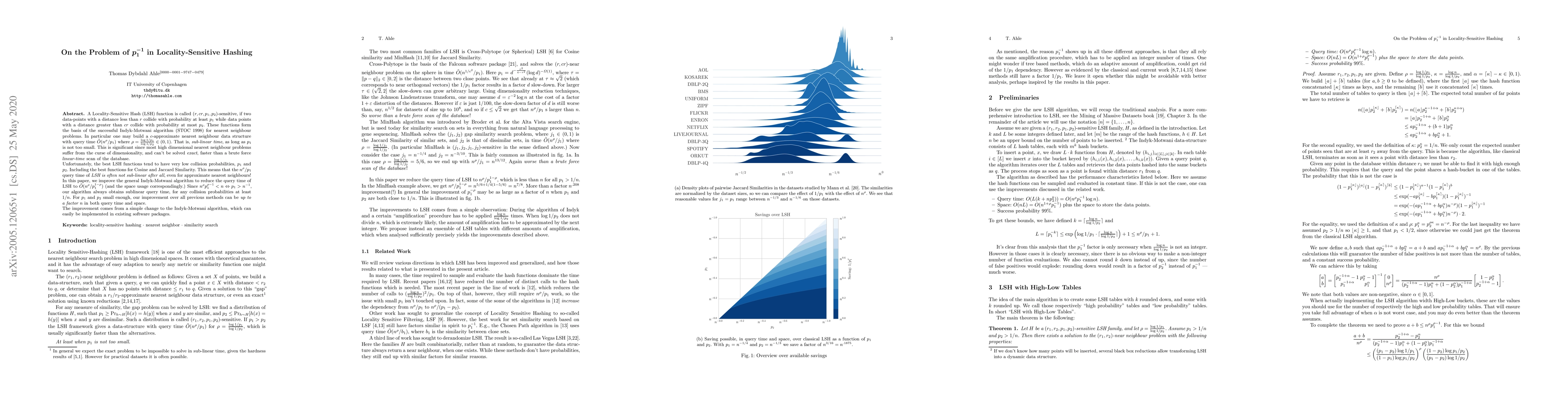 Thumbnail for On the Problem of $p_1^{-1}$ in Locality-Sensitive Hashing