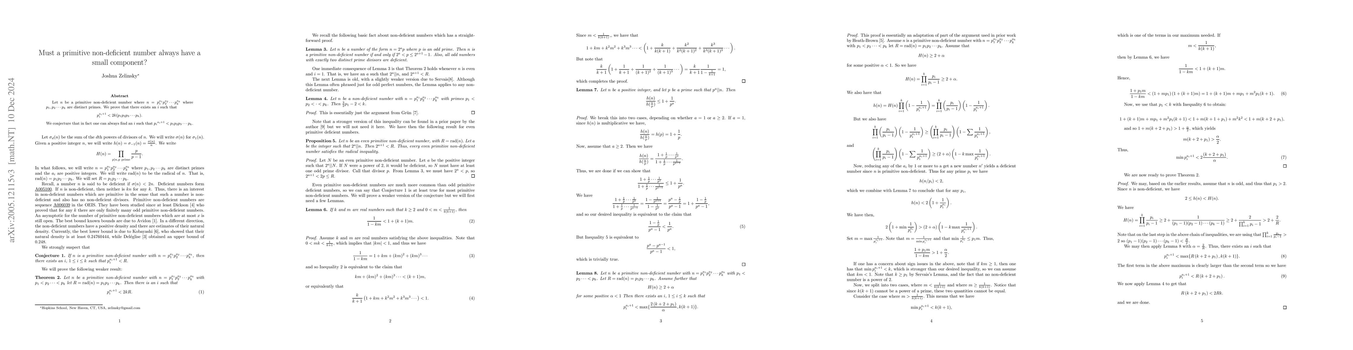 Thumbnail for Must a primitive non-deficient number have a component not much larger
  than its radical?