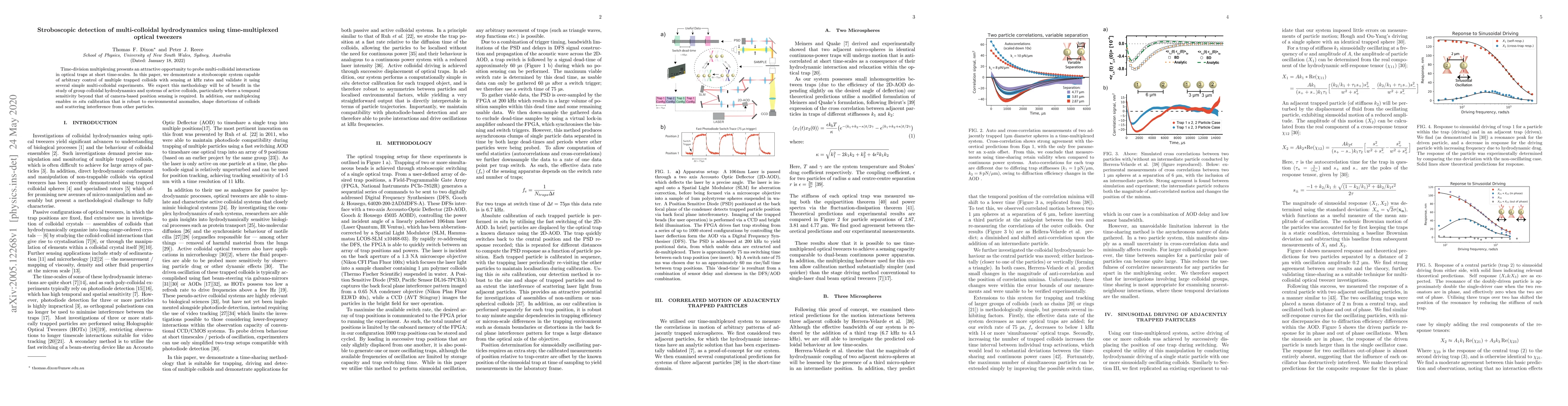 Thumbnail for Stroboscopic detection of multi-colloidal hydrodynamics using
  time-multiplexed optical tweezers
