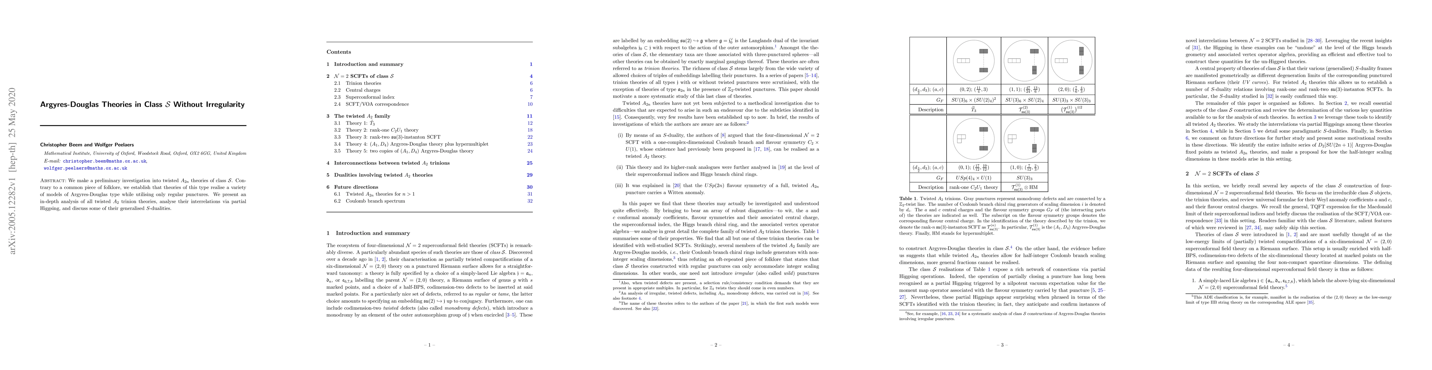 Thumbnail for Argyres-Douglas Theories in Class S Without Irregularity