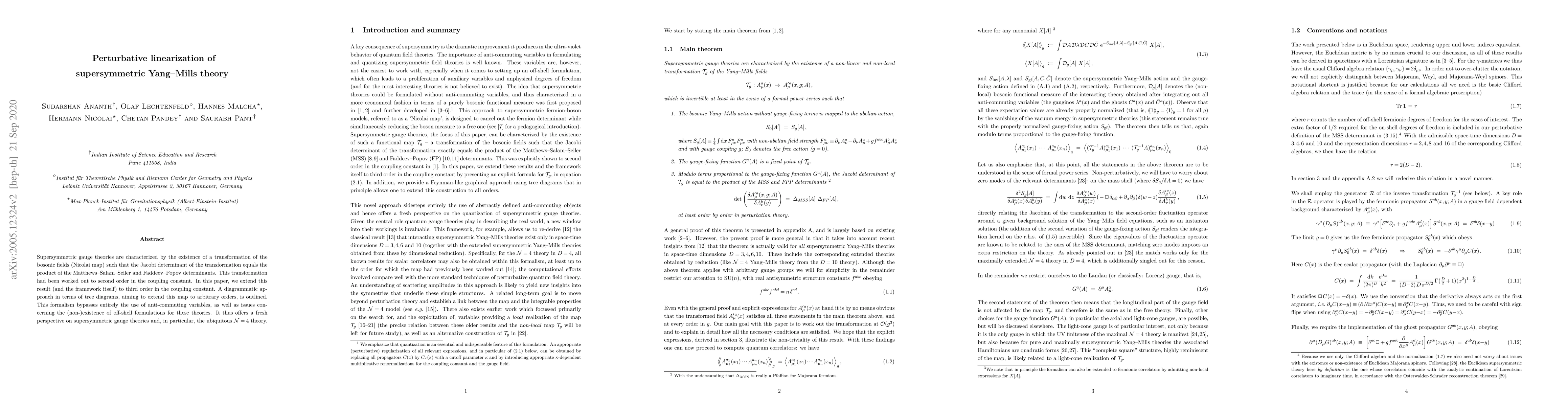 Thumbnail for Perturbative linearization of supersymmetric Yang-Mills theory