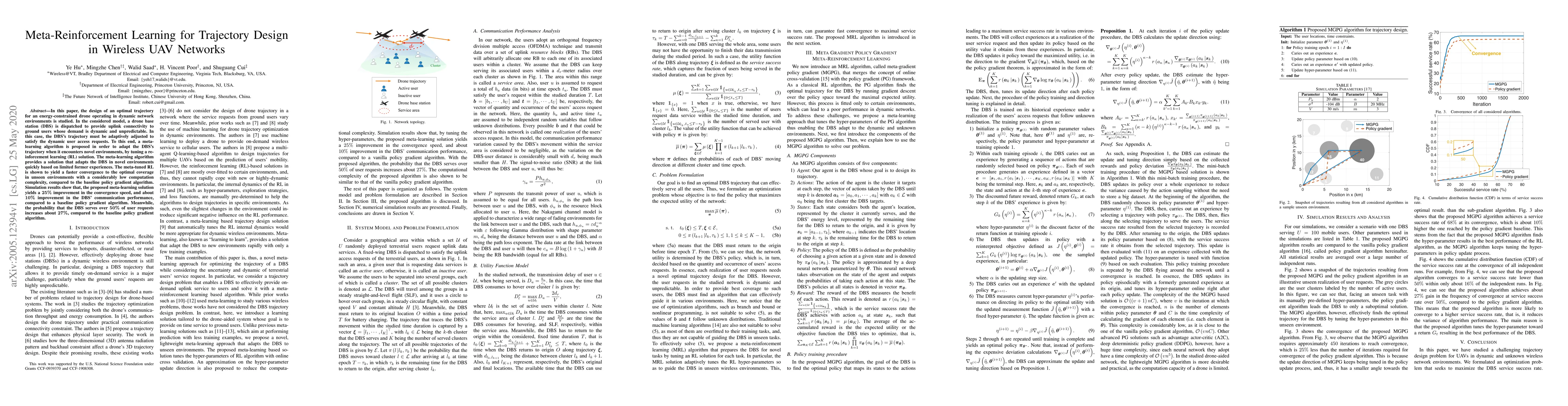 Thumbnail for Meta-Reinforcement Learning for Trajectory Design in Wireless UAV
  Networks