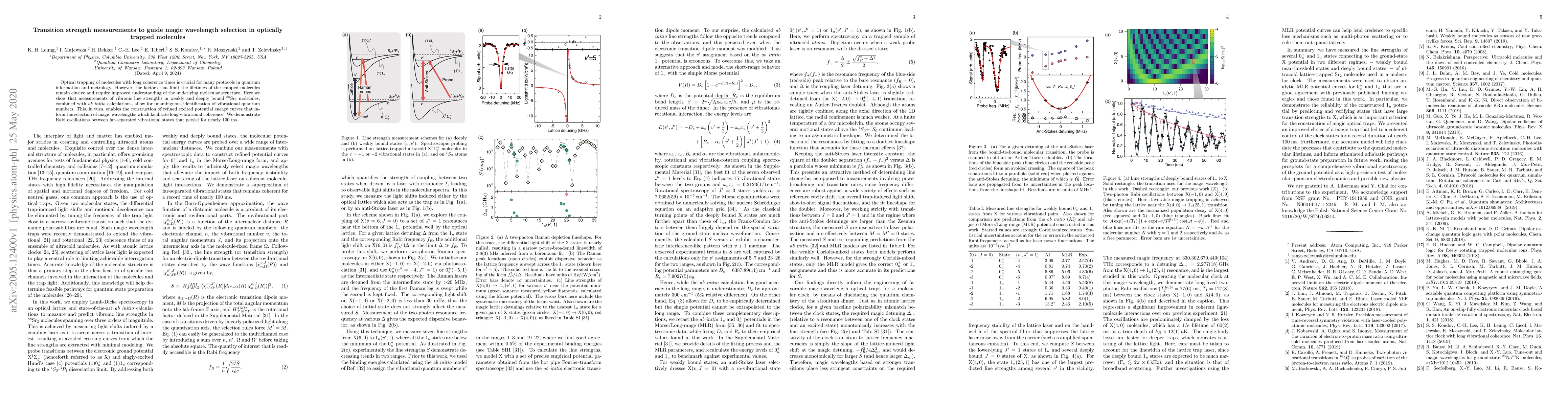 Thumbnail for Transition strength measurements to guide magic wavelength selection in
  optically trapped molecules
