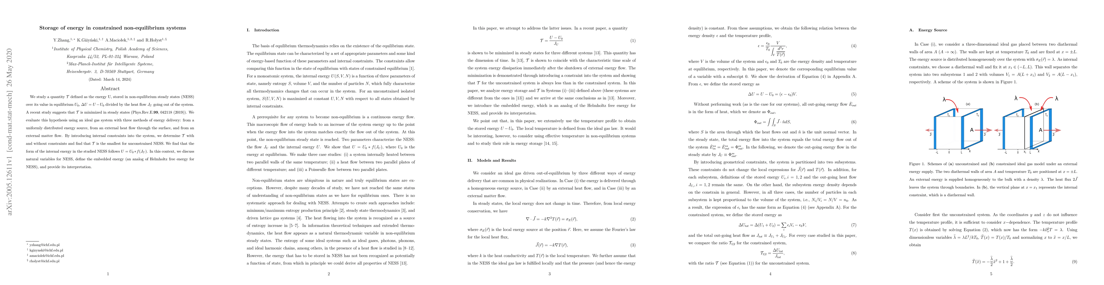 Thumbnail for Storage of energy in constrained non-equilibrium systems