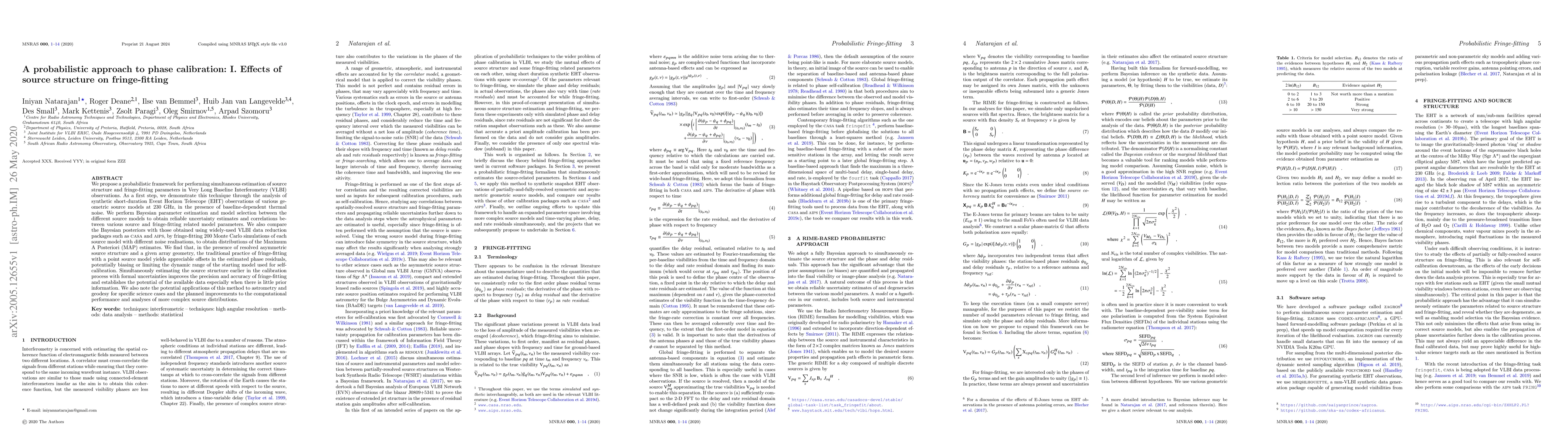 Thumbnail for A probabilistic approach to phase calibration: I. Effects of source
  structure on fringe-fitting