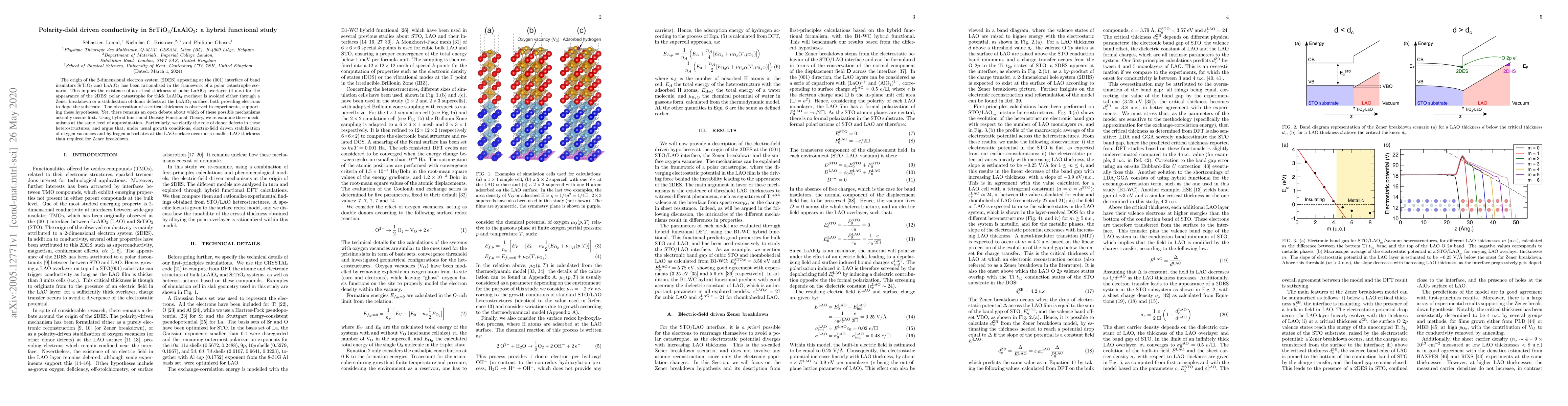 Thumbnail for Polarity-field driven conductivity in SrTiO$_3$/LaAlO$_3$: a hybrid
  functional study
