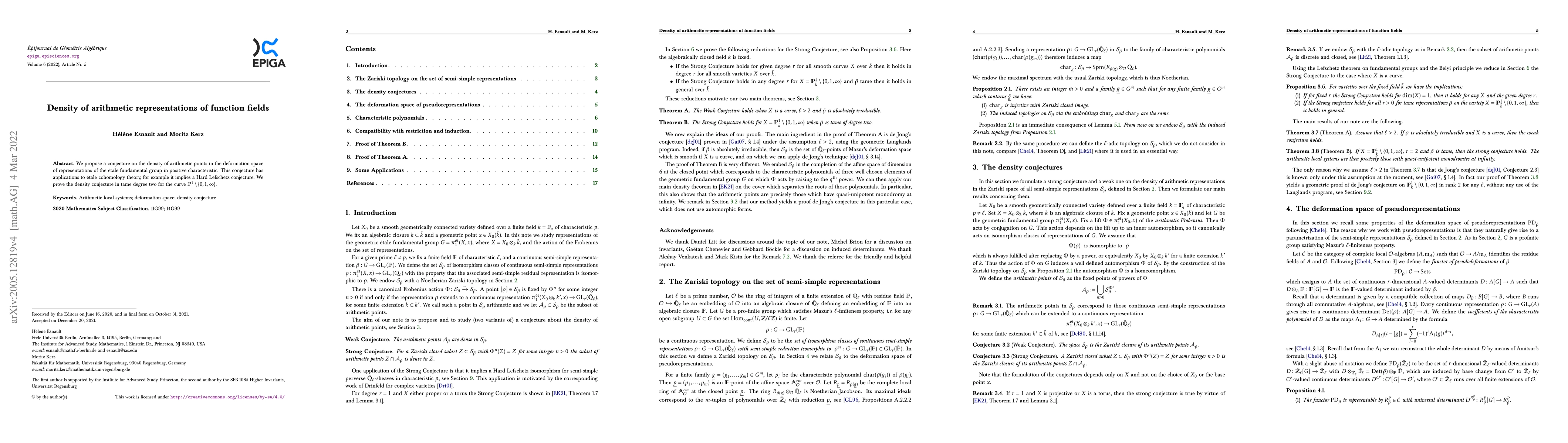 Thumbnail for Density of Arithmetic Representations of Function Fields