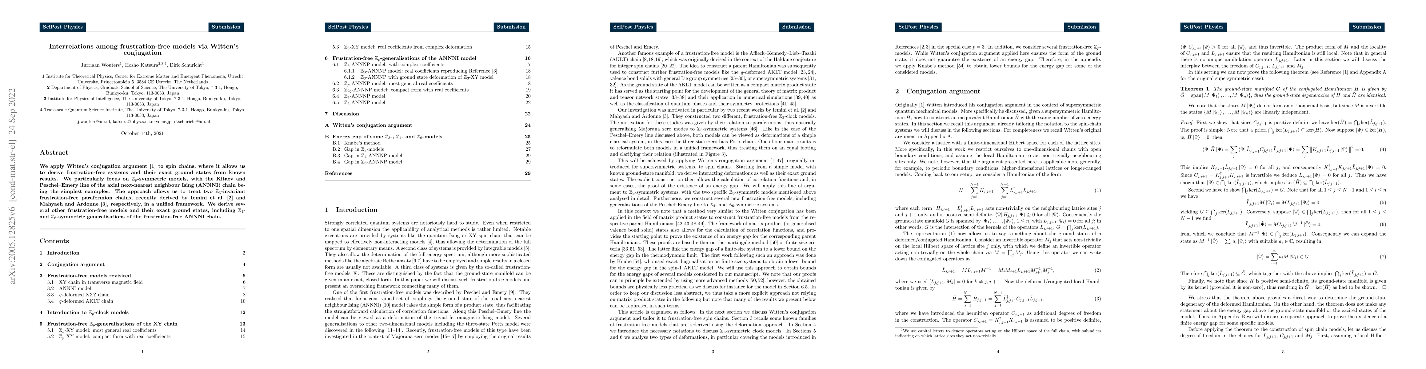 Thumbnail for Interrelations among frustration-free models via Witten's conjugation