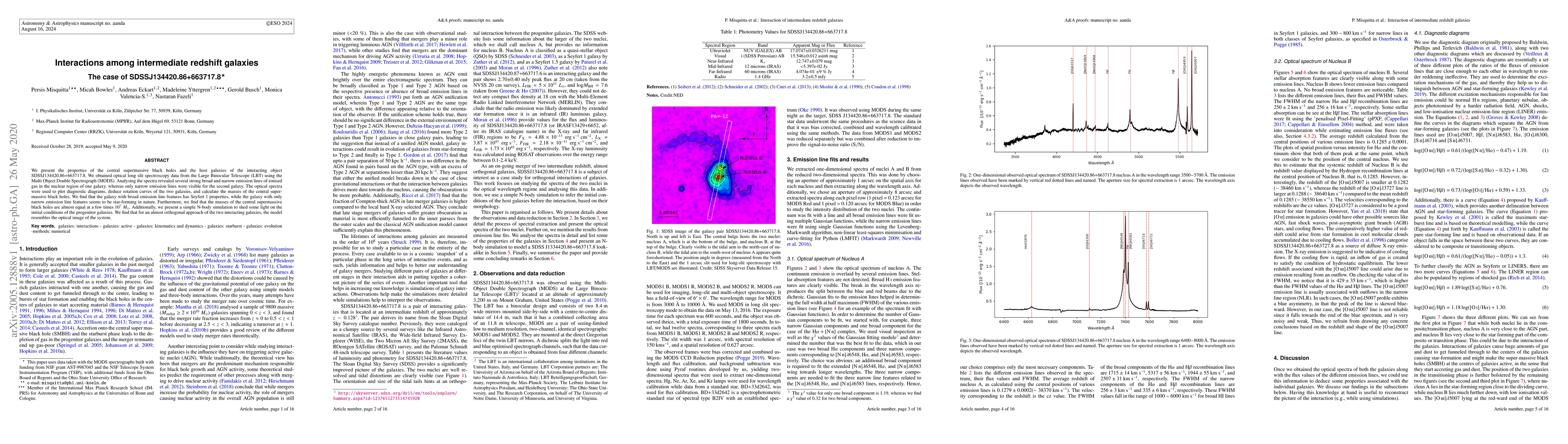 Thumbnail for Interactions among intermediate redshift galaxies. The case of
  SDSSJ134420.86+663717.8