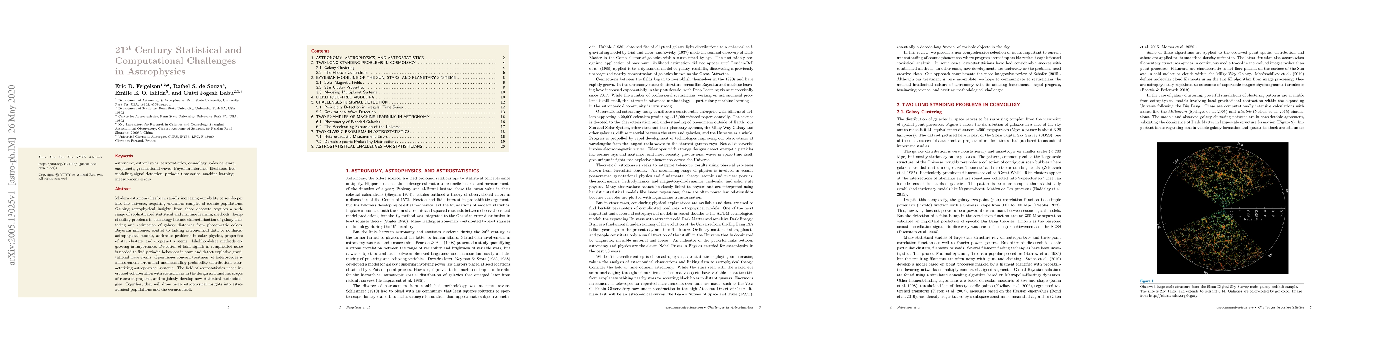 Thumbnail for 21st Century Statistical and Computational Challenges in Astrophysics