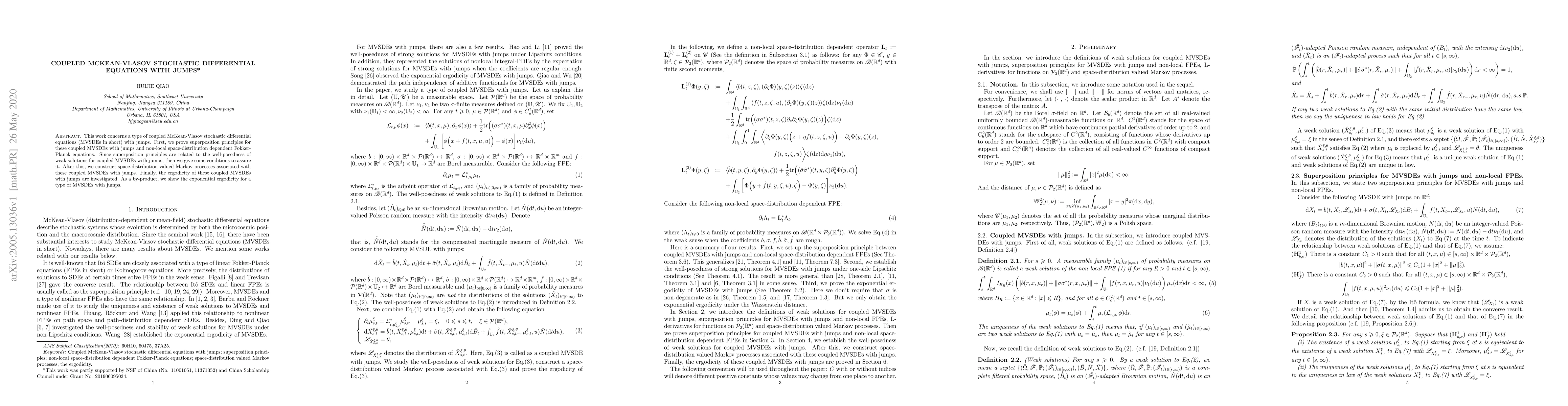 Thumbnail for Coupled McKean-Vlasov stochastic differential equations with jumps