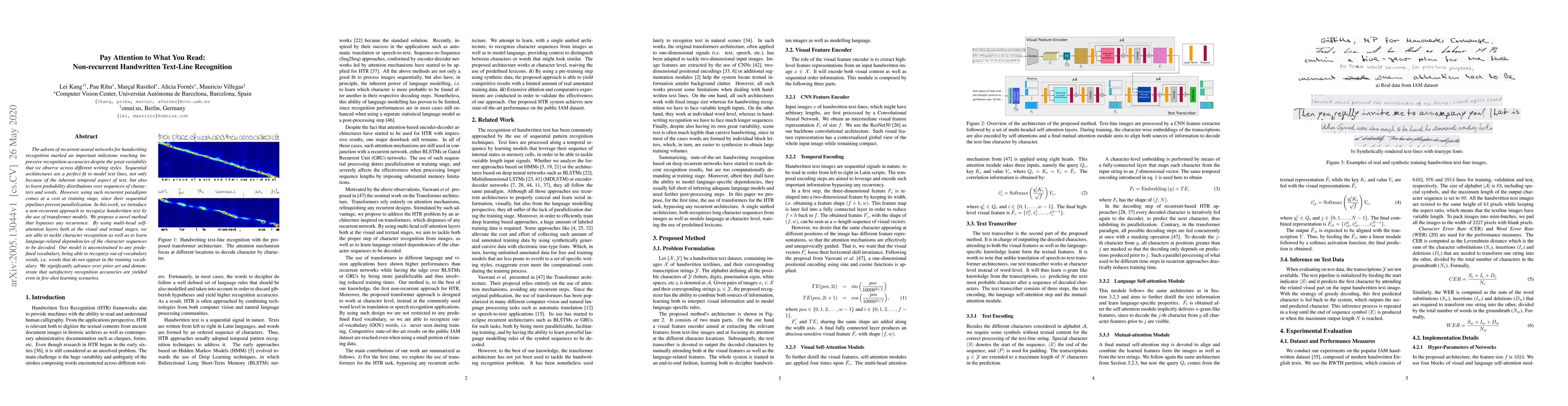 Thumbnail for Pay Attention to What You Read: Non-recurrent Handwritten Text-Line
  Recognition