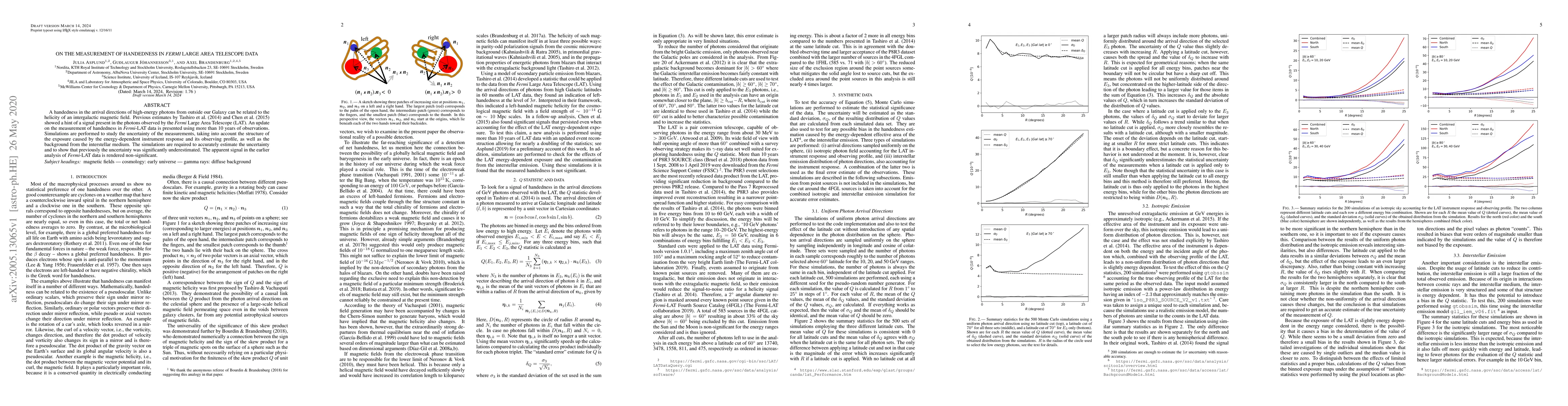 Thumbnail for On the measurement of handedness in Fermi Large Area Telescope data