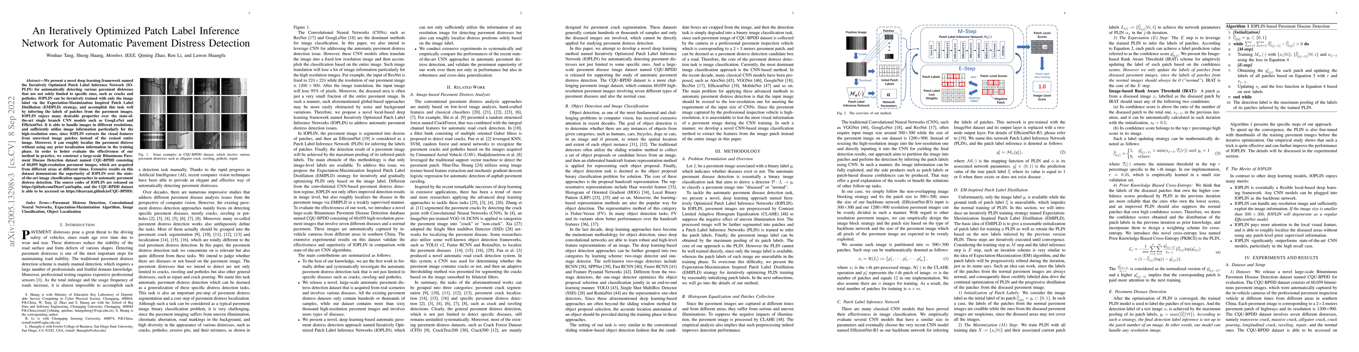 Thumbnail for An Iteratively Optimized Patch Label Inference Network for Automatic
  Pavement Distress Detection