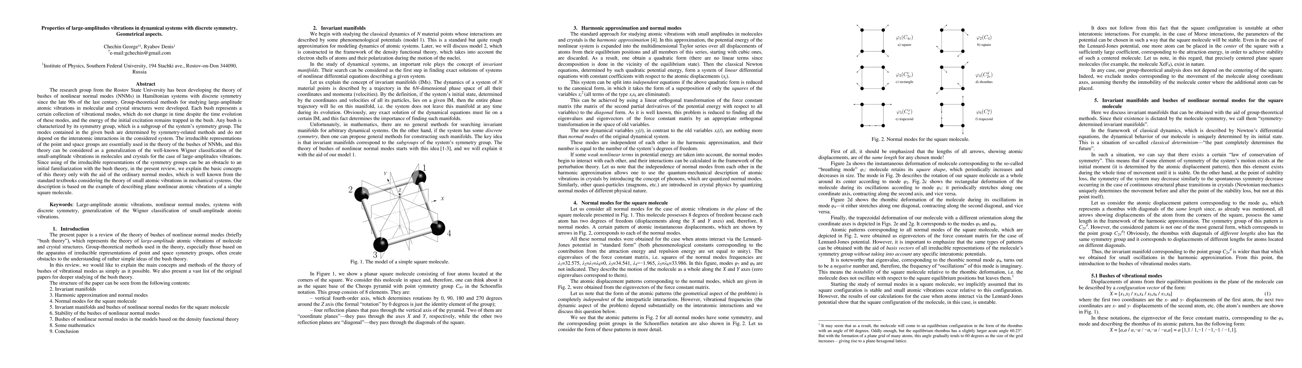 Thumbnail for Properties of large-amplitudes vibrations in dynamical systems with
  discrete symmetry. Geometrical aspects
