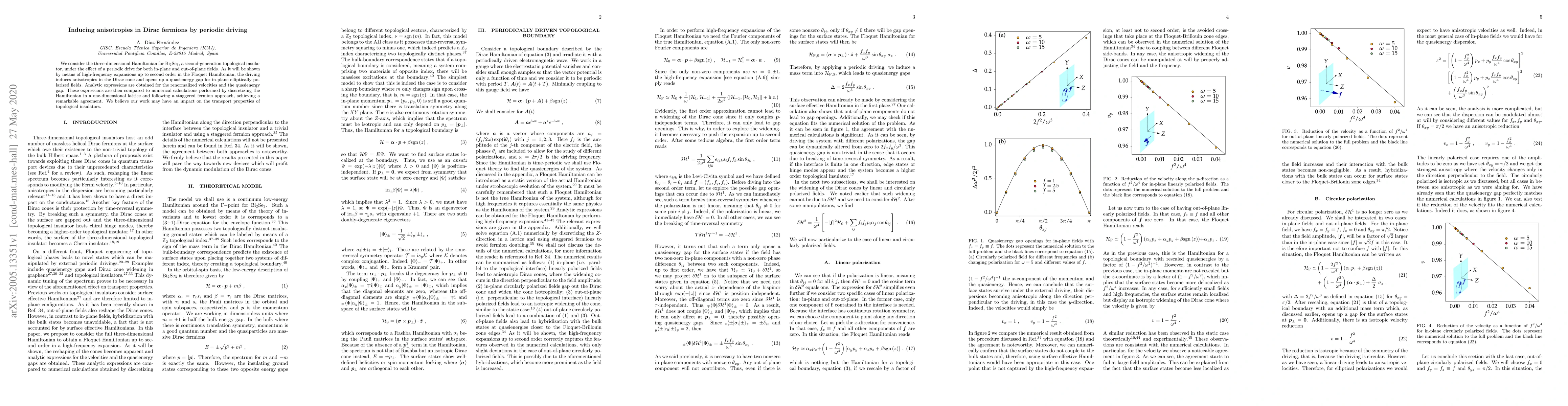 Thumbnail for Inducing anisotropies in Dirac fermions by periodic driving