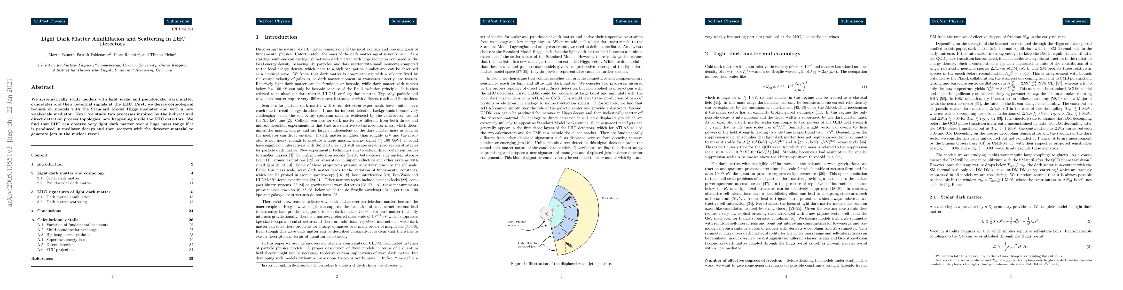 Thumbnail for Light Dark Matter Annihilation and Scattering in LHC Detectors