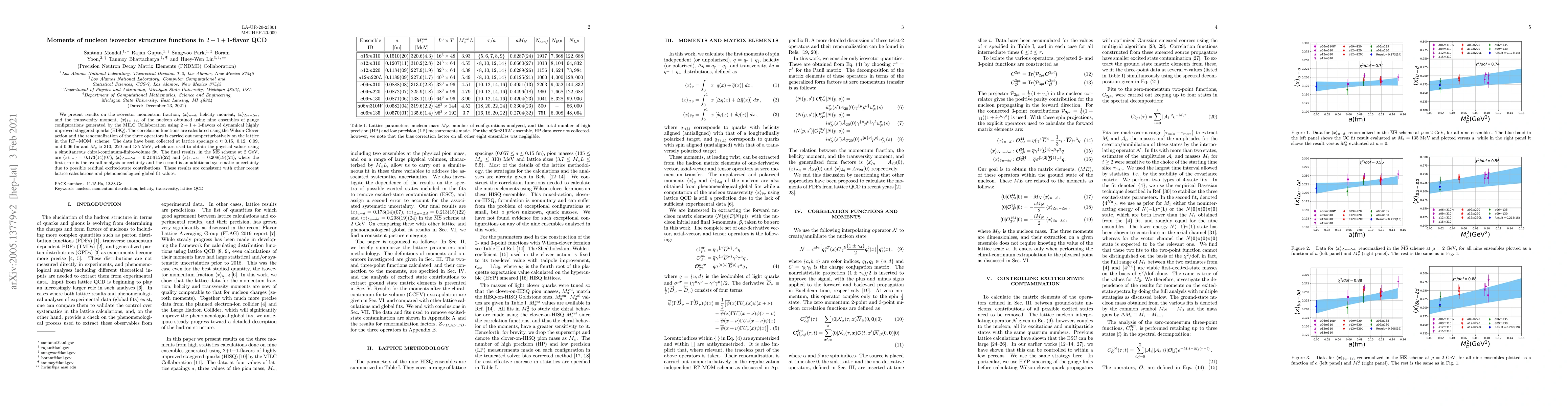 Thumbnail for Moments of nucleon isovector structure functions in $2+1+1$-flavor QCD